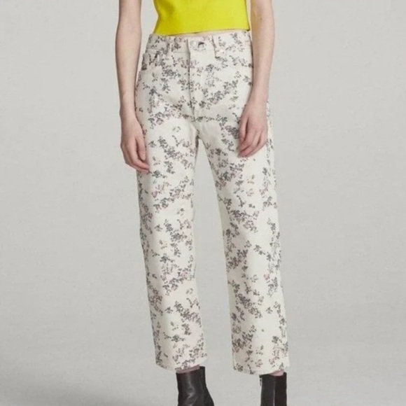 NWT Rag & Bone Micro Floral Boyfriend Jeans Sizes 24, 26, 28 – 100% Cotton Denim - Picture 1 of 10